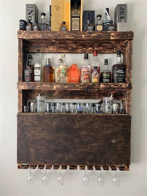 wall mounted liquor shelf